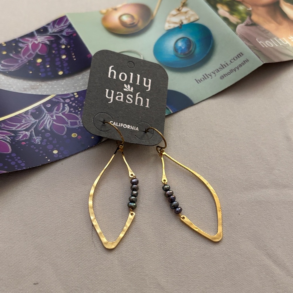 Gold and Black Earrings